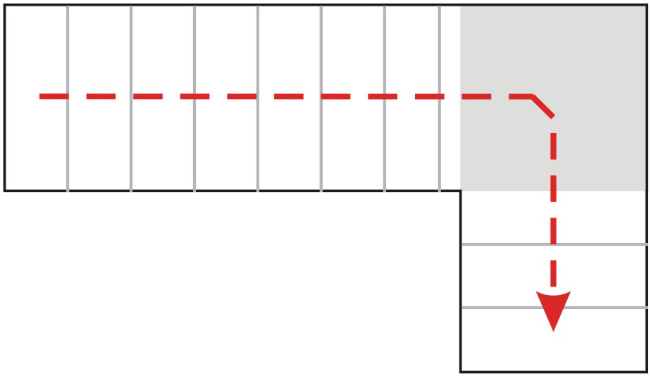Двухмаршевая г-образная лестница