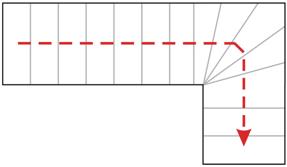 Двухмаршевая г-образная лестница