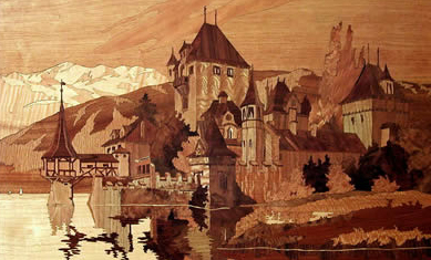 деревянная мозаика крепость