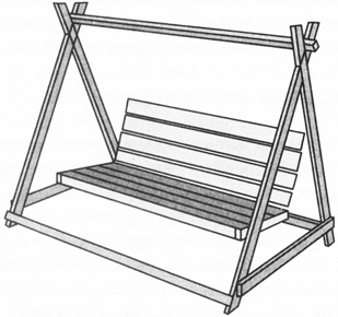 Деревянные качели-диван