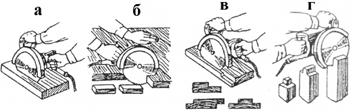 Приемы работы дисковой электропилой