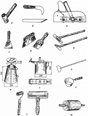 Инструменты и инвентарь для устройства полов