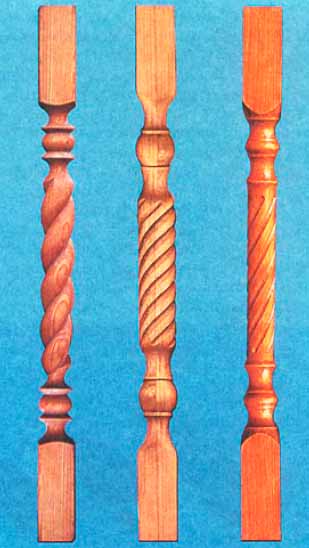 Винтовая нарезка на балясинах