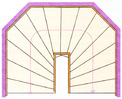 Лестница с настенной тетивой рисунок