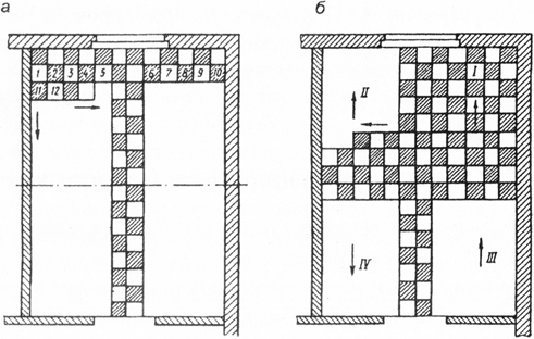 Последовательность наклеивания плиток