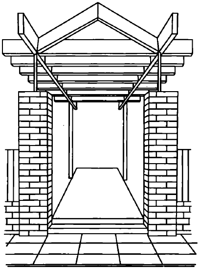 Пергола, ограждающая дорожку