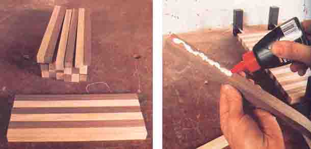 Склеиваем бруски древесины