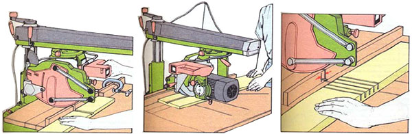 Установка полотна на радиально-отрезном станке