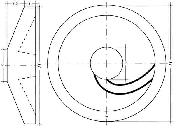 Схема разметки стойки подсвечника краев