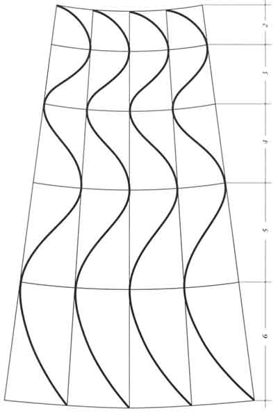 Схема разметки стойки подсвечника к рис. 12