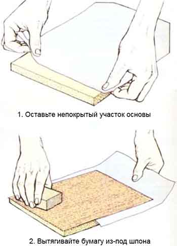 Использование контактного клея при работе со шпоном