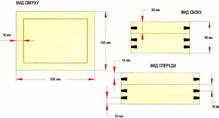 Схема сборки деревянной шкатулки