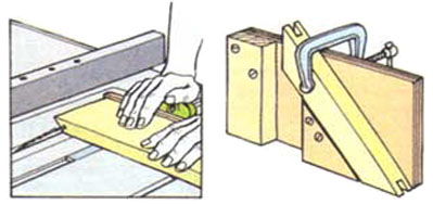 Выпиливание прорезей в заготовке со скосом