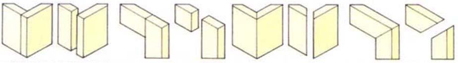 Угловые соединения встык элементов из древесины