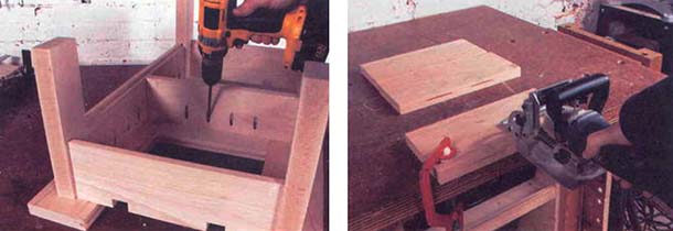 Прикрепите соединенные доски к журнальному столику